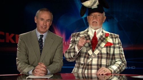 Don Cherry on Coach's Corner with hat on, 11 May 2009